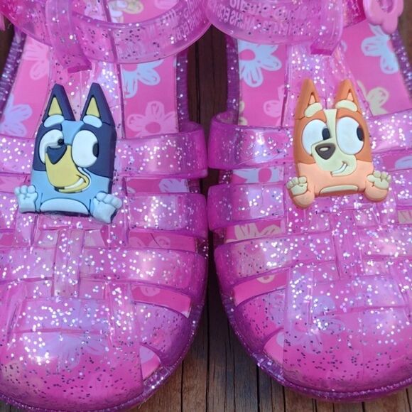 Bluey Hot Pink Glittery Jelly Sandals Size 7 Toddler - Picture 7 of 8